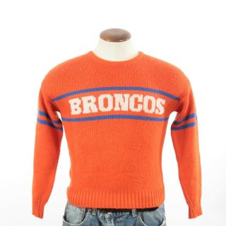 Small Or Extra Small Vintage Denver Broncos Cliff Engle Sweater Orange Acrylic