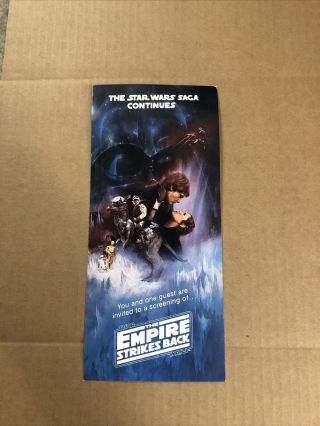 Star Wars The Empire Strikes Back 1980 Advance Screening Ticket -
