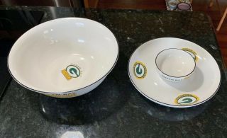 Pfaltzgraff Green Bay Packers Chip & Dip Set With Large Chip Bowl