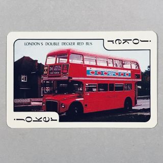 1 Playing (swap) Card - Joker - Uk - London Double Decker Red Bus [4864]