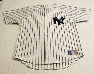 York Yankees Vintage Baseball Jersey Size Large Russell Athletic 6 White