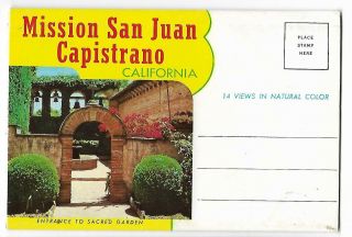 Postcard View Folder - Mission San Juan Capistrano,  California,  Usa