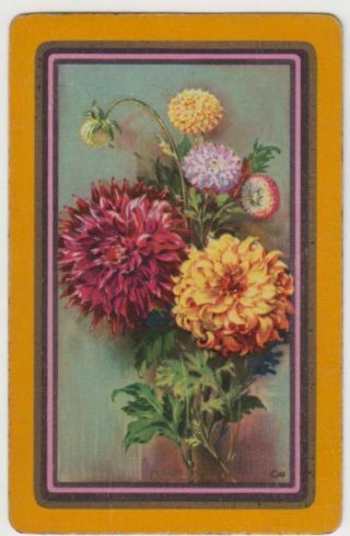 A139 Vintage Playing Cards Art Deco Us Flowers