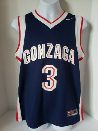 Nike Ncaa Gonzaga Bulldogs 3 Red,  White,  & Blue Basketball Jersey Boys Sz Small