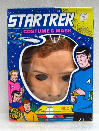 1976 Vintage Ben Cooper Star Trek Captain Kirk Costume & Mask - Never Worn