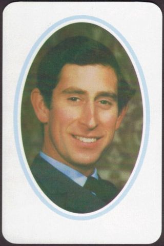 Playing Cards 1 Single Card Old Vintage Prince Charles Royal Art Portrait A