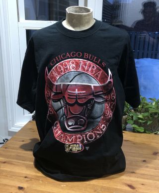 Vintage 1998 Starter Chicago Bulls Nba Championship T Shirt Xl Champions Jordan