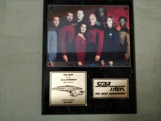 Star Trek Next Generation Crew Of The U.  S.  S.  Enterprise Limited Edition Plaque