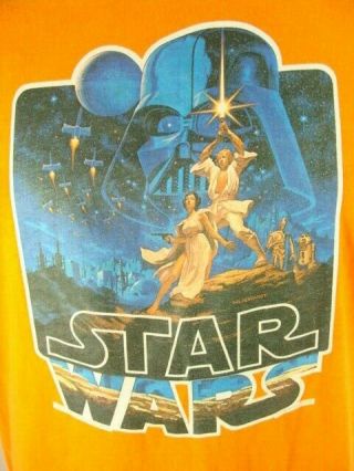 Vintage 1977 Star Wars T - Shirt 2 Sided Xl Usa Made