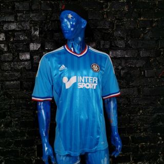 Olympique Marseille Jersey Away Shirt 2012 - 2013 Blue Adidas X21906 Mens Size Xl