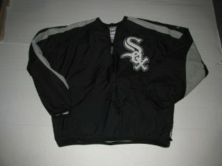 Majestic Authentic Mlb Chicago White Sox 1/4 Zip Pull Over Jacket Sz L Baseball