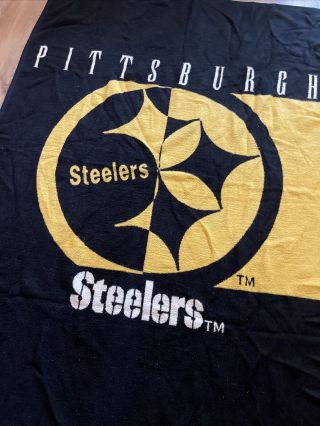 Vintage Biederlack Pittsburgh Steelers Blanket Throw Wall Hanging 72” x 51” 2
