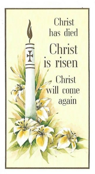 Vtg Greeting Card - Easter Approx 6 X 3.  5 " Religious Christ Is Risen