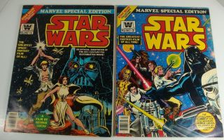 Star Wars 1977 Marvel Special Edition Oversized Whitman Comic Books 1 & 2