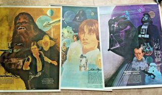 Set Of 3 Vintage 1977 Star Wars Posters Burger King/coca Cola Ad Promo18x23