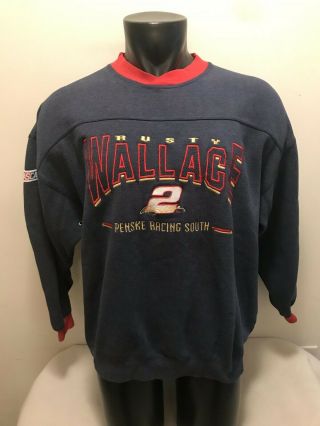 Vintage Rusty Wallace 2 Nascar Chase Authentics Nutmeg Mills Sweatshirt Mens Xl
