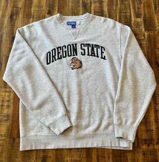 Oregon State University Beavers Cotton Sweatshirt Men’s Size Large Grey Stitched
