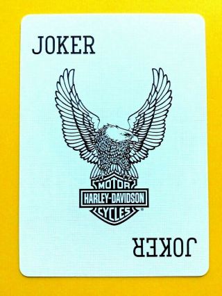 Harley Davidson Motor Cycles Full Eagle Logo Joker Swap Playing Card Hd Flames