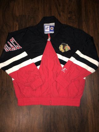 Vintage Chicago Blackhawks Logo Athletic Jacket Red Sz Xl