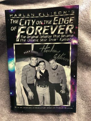 Star Trek Tos " The City On The Edge Of Forever " Signed By Harlan Ellison,  Euc