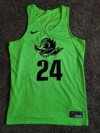 Oregon Ducks Nike Basketball 24 Sewn Authentic Jersey Electric