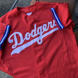 Vintage Los Angeles Dodgers Mlb Red Majestic Jersey Mens Adult M