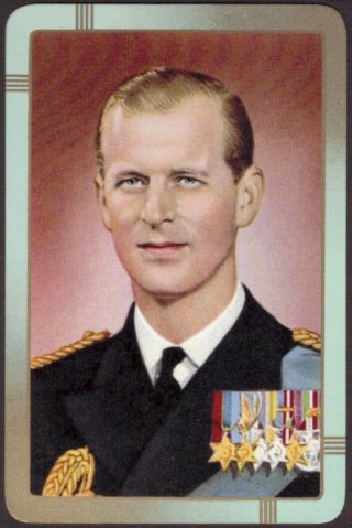 Playing Cards Single Card Old Vintage Prince Philip Royal Art Picture Portrait B