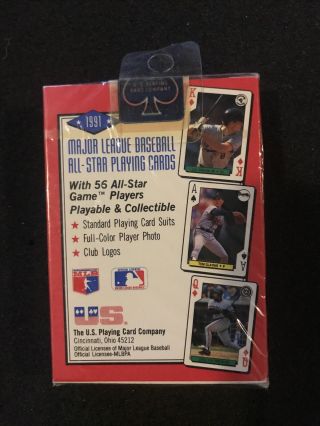 Sealed: MLB 1991 Major League Baseball ALL - Star Playing Cards Poker 2