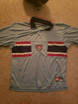 Nike Usa 1995 - 1998 World Cup Alternate ⚽️ Soccer Jersey Light Blue,  Red,  White
