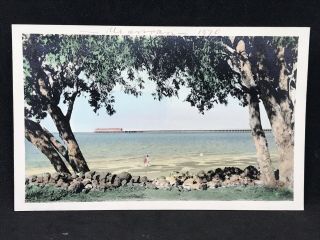 Vintage Real Photo Postcard Urangan Pier,  Qld Harvey Bay Jetty 1970