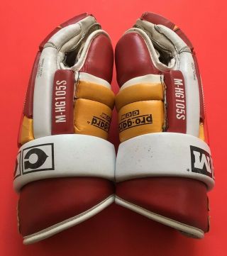Circa - 1990s CALGARY FLAMES CCM All - Leather Pro Model Gloves 3