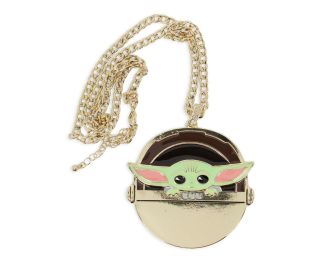 Star Wars: The Mandalorian The Child " Baby Yoda " In Carriage Gold Chain Necklace