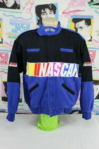 Vintage Nascar Racing Jacket,  Color:black,  Blue,  Size:xl