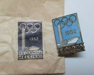 Summer Olympic Games Helsinki 1952 - Old Enamel Olympics Pin Badge,  15,  2x20,  7 Mm