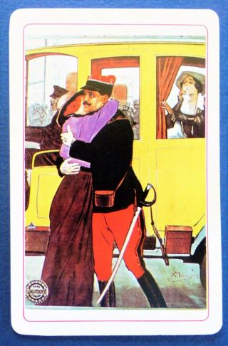 Vintage Swap Card.  1920s Gaumont Movie Poster.  French Soldier Off To War.  Arrco