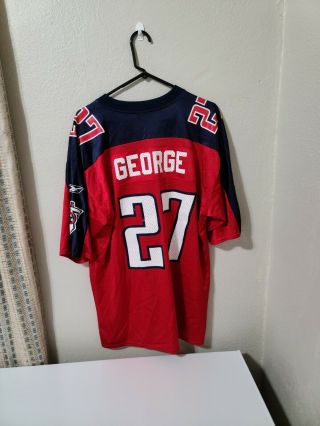 Vintage Eddie George 27 Tennessee Titans NFL Reebok Alternate Red Jersey L 2