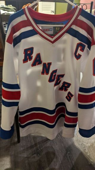 Vintage Ccm York Rangers Jaromir Jagr Captain Hockey Jersey 48/medium