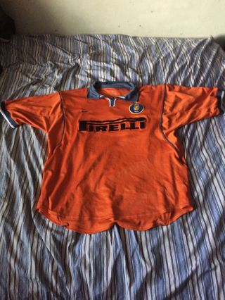 Vintage Nike Inter Milan Soccer Jersey Size Xl Orange