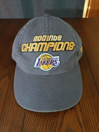 Vintage 2001 Los Angeles Lakers Nba Back To Back Champions Hat Official Nba