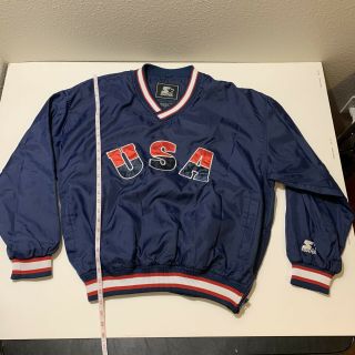 Vintage 90s Starter Usa Dream Team Olympic Jacket Adult L Pull - Over Windbreaker