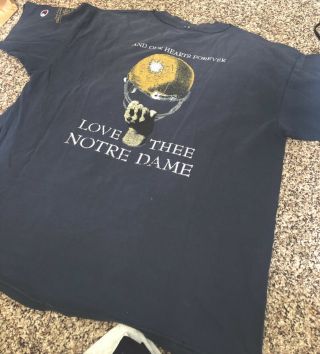 Vintage 1999 Champion Notre Dame Football Shirt”love Thee Notre Dame " Men’s L/xl