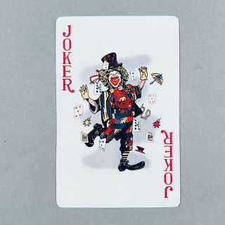 1 Playing (swap) Card - Joker - Happy Dancing Crazy Clown / 100 Dollars [4715]