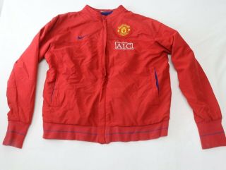 Nike Aig Manchester United Medium Zip - Up Athletic Red Jacket