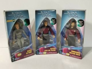 Star Trek Spencer Gifts Action Figure Set Of 3 Limited - Picard/riker/7 Of Nine