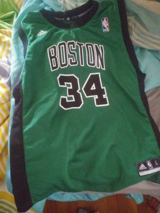 Paul Pierce Boston Celtics Green Black Authentic Jersey Size L Youth Adidas 34