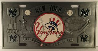 York Yankees House That Ruth Built 3d Pewter License Plate