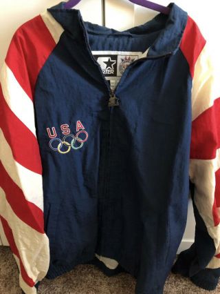 1996 Usa Olympic Team Vintage,  Starter Eagle Atlanta Warm - Up Jacket Men 