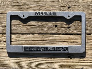 Vintage Pewter University Of Pittsburgh Alumni License Plate Frame
