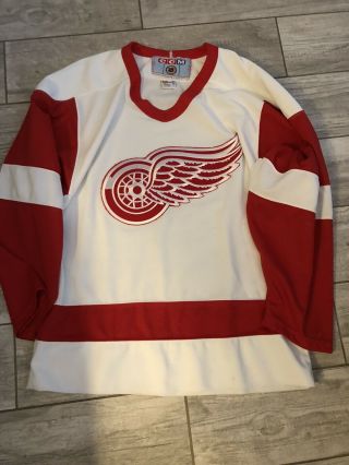 Vintage Detroit Red Wings Ccm Hockey Jersey Mens Size Sm Nhl White Red