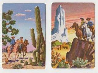 B21 Vintage Swap Cards Western Cowboys Cowgirls Horses C1960 